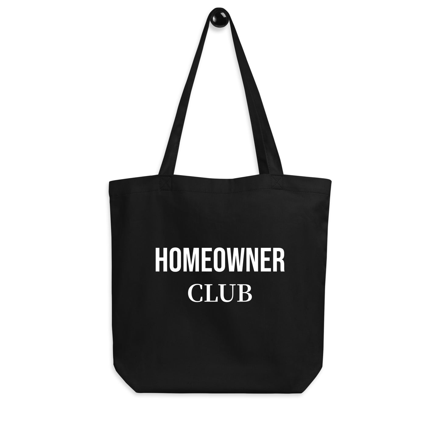 HOMEOWNER CLUB Black Eco Tote Bag