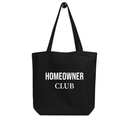 HOMEOWNER CLUB Black Eco Tote Bag